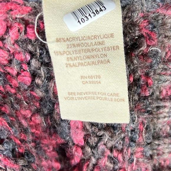 Free People Cardigan Womens Small Pink Chunky Knit Slouchy Wool Alpaca Whimsy - Picture 6 of 9